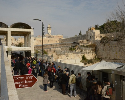 Non-muslims waiting to get into the Temple Mount